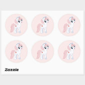 Sticker Rond Poney (Feuille)