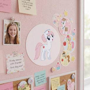 Sticker Rond Poney