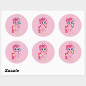 Sticker Rond Poney (Feuille)