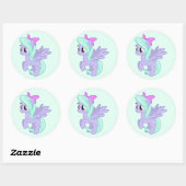 Sticker Rond Poney (Feuille)