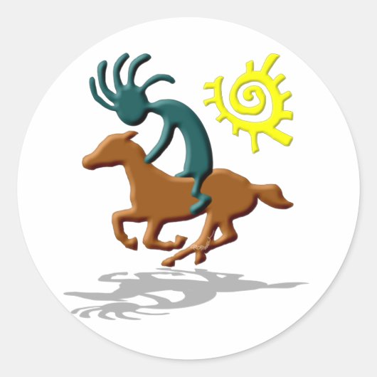 Sticker Rond Poney de Kokopelli (Devant)