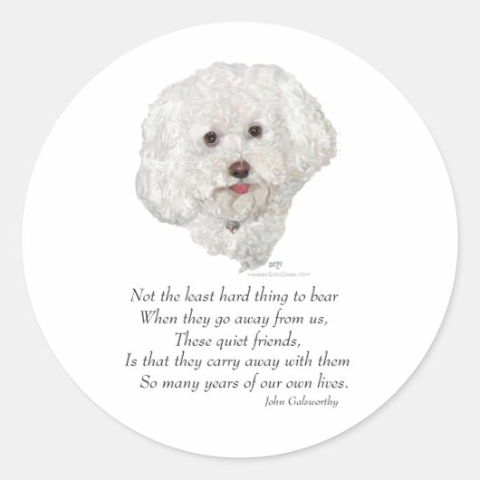 Sticker Rond Pont Bichon Frise Rainbow (Devant)