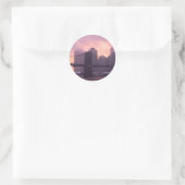 Sticker Rond Pont Brooklyn pendant la tempête de neige (Sac)