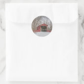 Sticker Rond Pont couvert Neige rouge Photo (Sac)