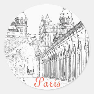 Sticker Rond Pont de Bir-Hakeim sur la Seine - Paris, France