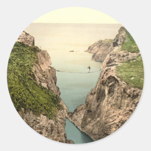 Sticker Rond Pont de corde, Carrick-a-Rede, comté Antrim