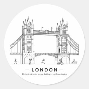 Sticker Rond Pont de la Tour de Londres, ligne architecturale a