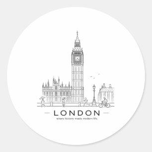Sticker Rond Pont de la Tour de Londres, ligne architecturale a