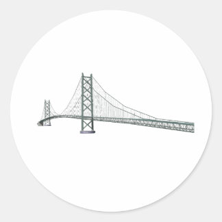 Sticker Rond Pont de suspension Akashi Kaikyo : Pont Pearl