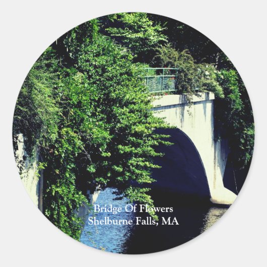 Sticker Rond Pont Des Fleurs Shelburne Falls MA (Devant)