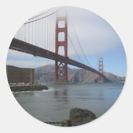 Sticker Rond Pont Golden Gate (Devant)
