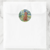 Sticker Rond Pont Lily Pond - Poodle rouge foncé N° 1 (Sac)