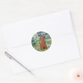 Sticker Rond Pont Lily Pond - Poodle rouge foncé N° 1 (Enveloppe)