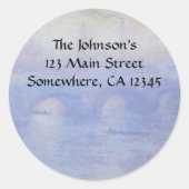 Sticker Rond Pont Waterloo, effet Mist par Claude Monet (Devant)
