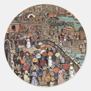 Sticker Rond Ponte Della Paglia, Venise de Maurice Prendergast