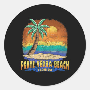 Sticker Rond Ponte Vedra Beach Floride Souve Vintage dénudée