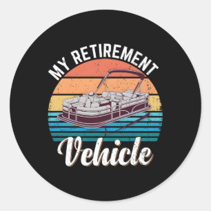 Sticker Rond Pontoon Bateau Mon Retiret Ponton Véhicule Capitai