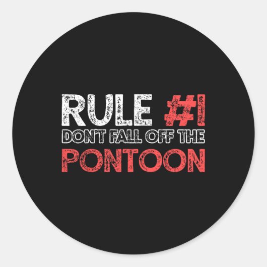 Sticker Rond Pontoon Boat Captain Boating Vintage  (Devant)