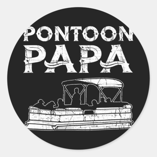 Sticker Rond Pontoon Papa Pontoon Bateau (Devant)