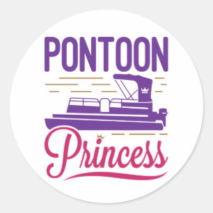 Sticker Rond Pontoon Princess Pontooning Bateau à moteur