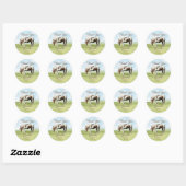 Sticker Rond Pony anniversaire fête giddy up merci pour (Feuille)