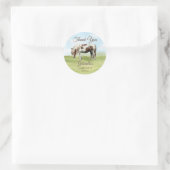 Sticker Rond Pony anniversaire fête giddy up merci pour (Sac)