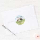 Sticker Rond Pony anniversaire fête giddy up merci pour (Enveloppe)