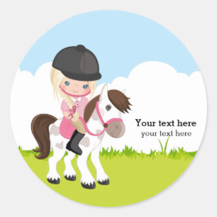 Sticker Rond Pony Equestria Équitation équitation