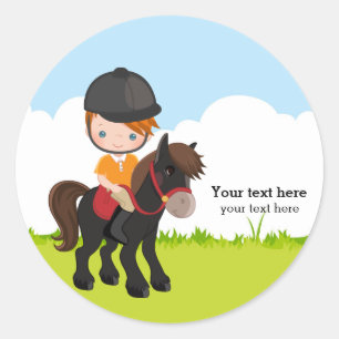 Sticker Rond Pony Equestria Équitation équitation