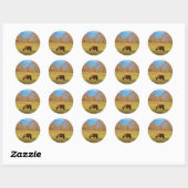 Sticker Rond Pony miniature Brown (Feuille)