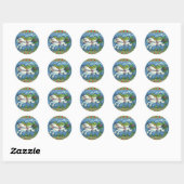 STICKER ROND PONY PULLING PINECONE SLEIGH DE NOËL VOLANT (Feuille)