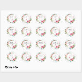 Sticker Rond Pony rose 70e fête d'anniversaire Favor (Feuille)
