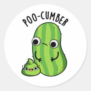 Sticker Rond Poo-concombre Funny Concombre Pun