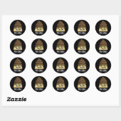 Sticker Rond Poo-ding Funny Poop Pudding Pun Dark BG (Feuille)