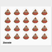 Sticker Rond poo emojis (Feuille)