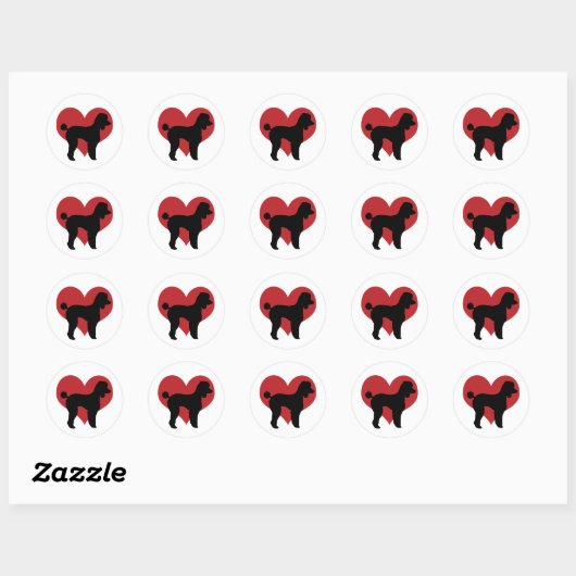 Sticker Rond Poodle (Feuille)