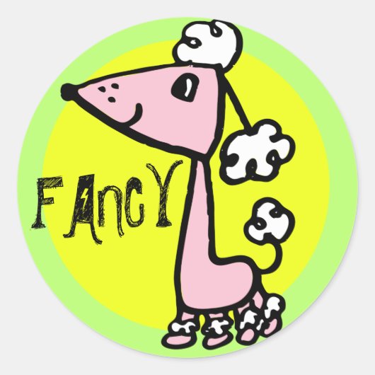 STICKER ROND POODLE (Devant)