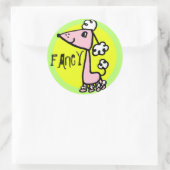 STICKER ROND POODLE (Sac)