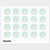 Sticker Rond Poodle / Bichon Mix Puppy fête la vie (Feuille)