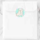 Sticker Rond Poodle / Bichon Mix Puppy fête la vie (Sac)