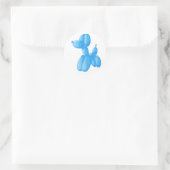 Sticker Rond Poodle bleu (Sac)