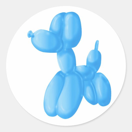 Sticker Rond Poodle bleu (Devant)