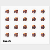 Sticker Rond Poodle de jouet adorable (Feuille)