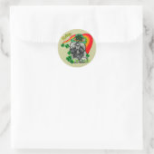 Sticker Rond Poodle de la Saint Patrick (Sac)