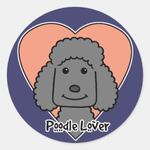 Sticker Rond Poodle Lover