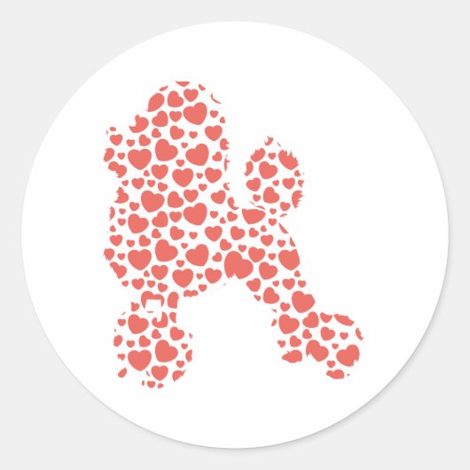 Sticker Rond Poodle miniature (Devant)