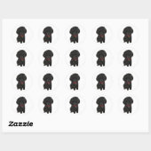 Sticker Rond Poodle miniature ou jouet - Noir 1 (Feuille)
