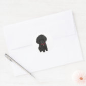 Sticker Rond Poodle miniature ou jouet - Noir 1 (Enveloppe)