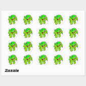 Sticker Rond Poogle brillant (Feuille)