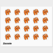 Sticker Rond Poogle Orange (Feuille)